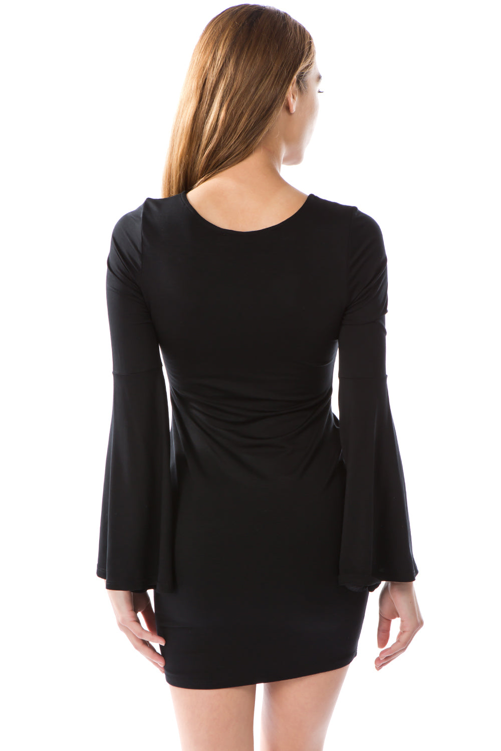 JULLIE BELL SLEEVE DRESS (BLACK)- VD2587