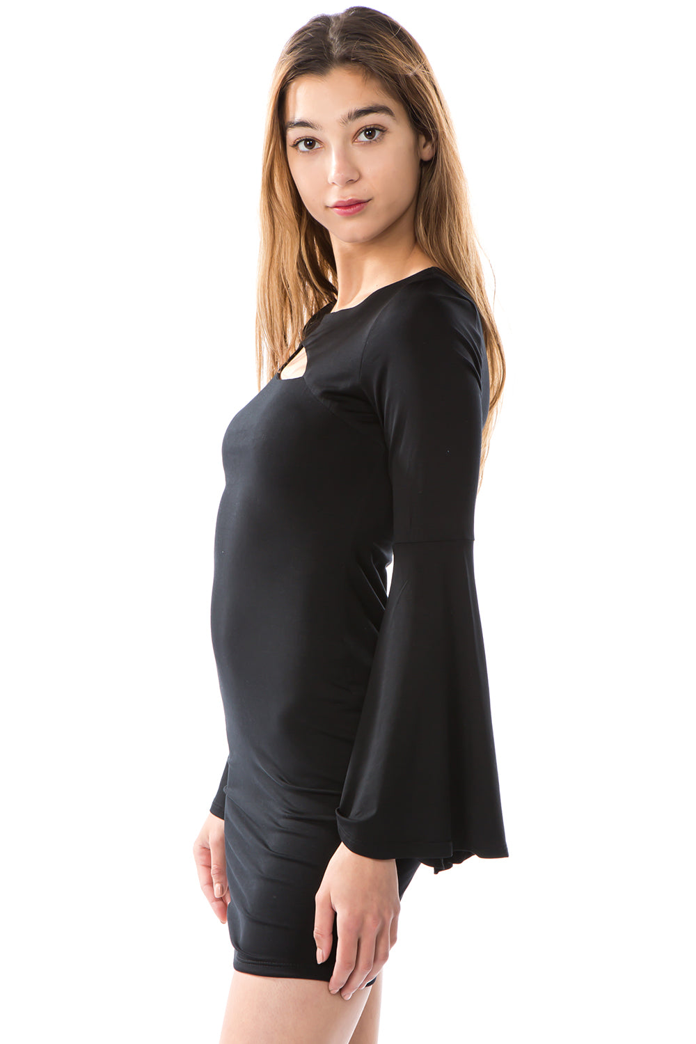 JULLIE BELL SLEEVE DRESS (BLACK)- VD2587