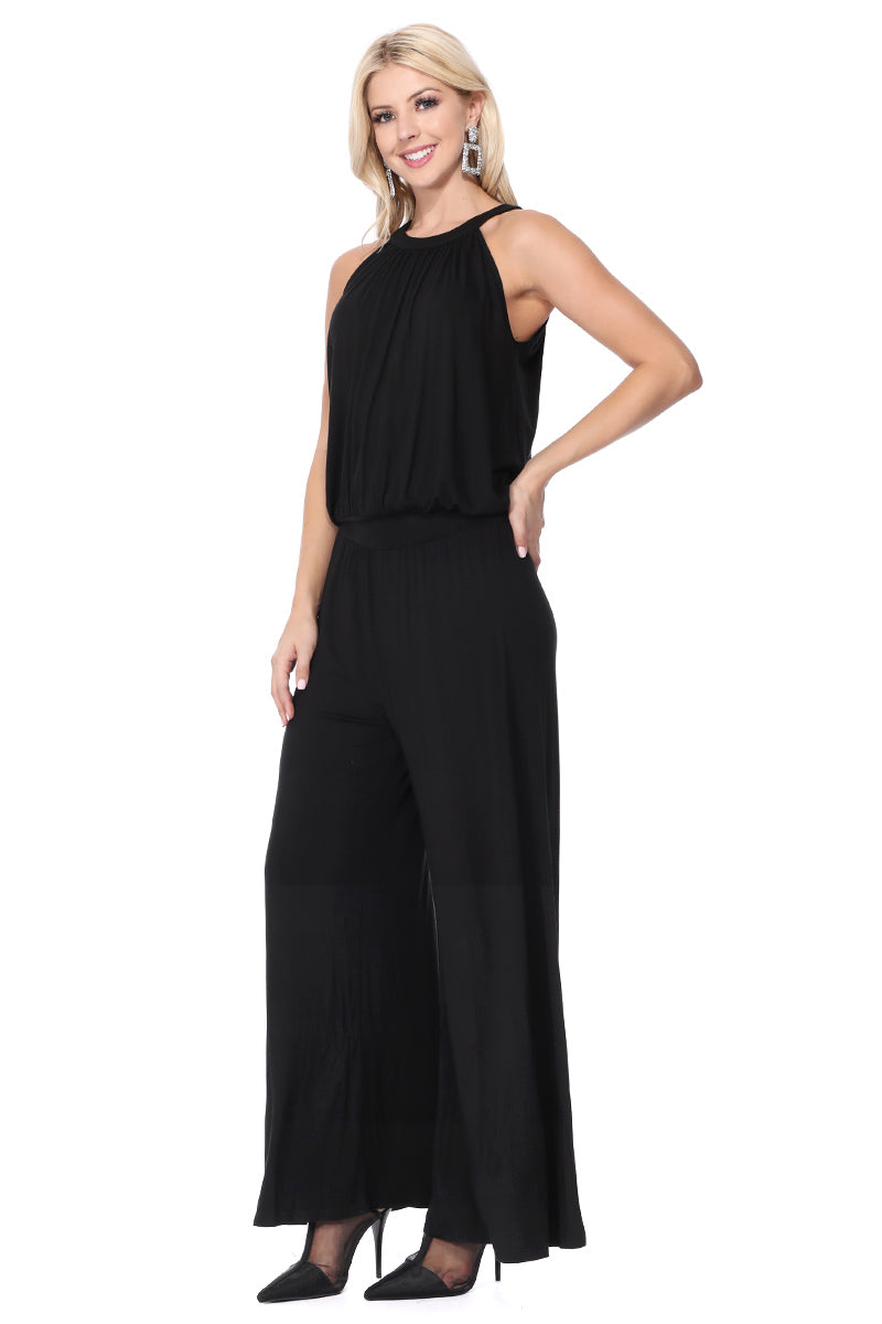 VERONICA HALTER JUMPSUIT (Black) - VD2605