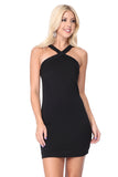 VERONICA CROSS NECK DRESS (Black) - VD2606