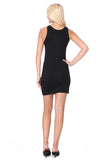 VERONICA CROSS NECK DRESS (Black) - VD2606