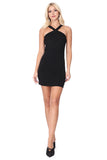 VERONICA CROSS NECK DRESS (Black) - VD2606