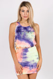 AGNES MINI DRESS (NEON PURPLE TIE DYE)- VD2763T