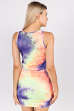 AGNES MINI DRESS (NEON PURPLE TIE DYE)- VD2763T