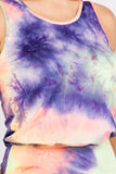 AGNES MINI DRESS (NEON PURPLE TIE DYE)- VD2763T