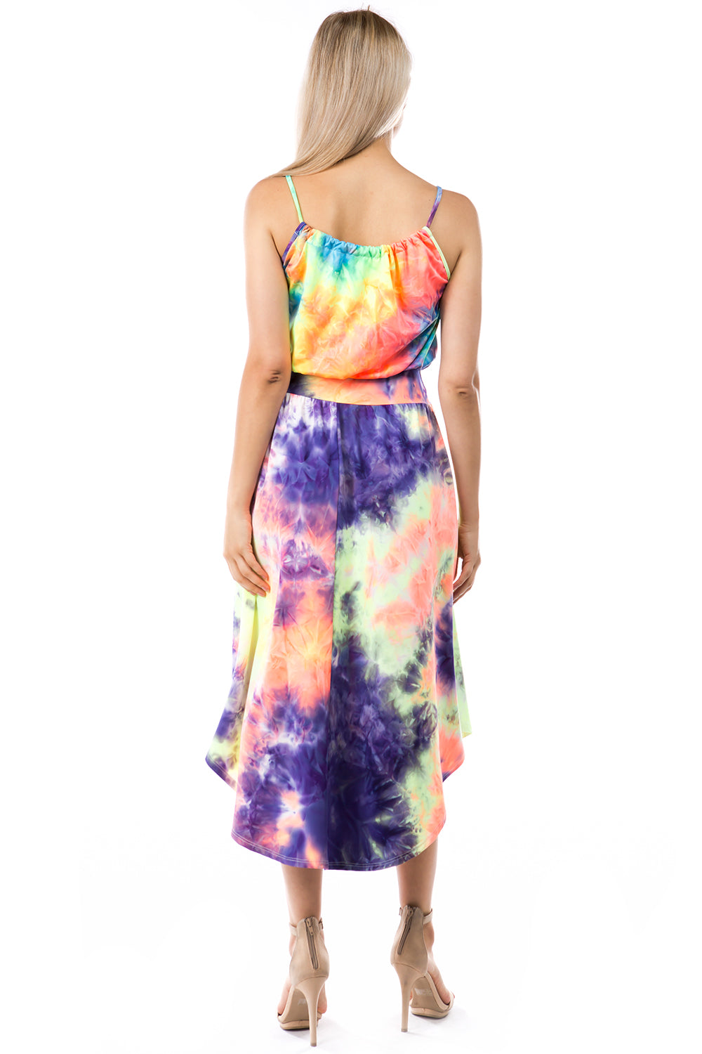 AGNES SLEEVELESS DRESS (NEON PURPLE TIE DYE)- VD2768T
