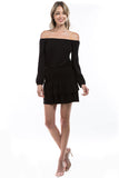 LOTTIE  OFF SHOULDER DRESS (BLACK)- VD2983
