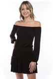 LOTTIE  OFF SHOULDER DRESS (BLACK)- VD2983