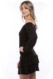 LOTTIE  OFF SHOULDER DRESS (BLACK)- VD2983