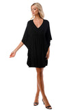 ANNA KIMONO DRESS (BLACK)- VD3130