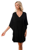 ANNA KIMONO DRESS (BLACK)- VD3130