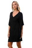 ANNA KIMONO DRESS (BLACK)- VD3130