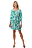 ANNA KIMONO DRESS (GREEN FLORAL)- VD3130