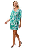 ANNA KIMONO DRESS (GREEN FLORAL)- VD3130
