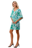 ANNA KIMONO DRESS (GREEN FLORAL)- VD3130