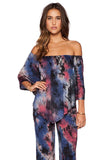 JILL STRAPLESS JUMPSUIT (NAVY TIE DYE)- JD7152T (VD9538)