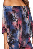JILL STRAPLESS JUMPSUIT (NAVY TIE DYE)- JD7152T (VD9538)