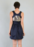ZOE PIN BABYDOLL DRESS (NAVY)- VD7228
