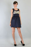 ZOE PIN BABYDOLL DRESS (NAVY)- VD7228
