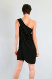 SUZANNE ONE SHOULDER DRESS (BLACK)-VD7377