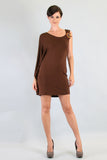 SUZANNE CAFTAN DRESS (BROWN)-VD7378