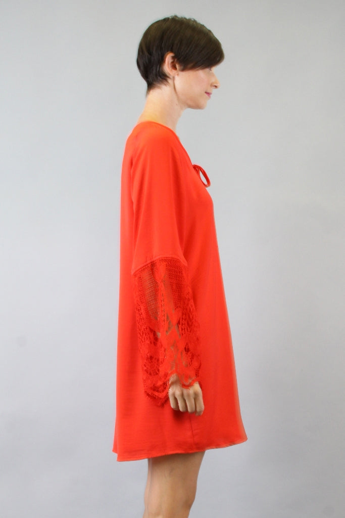 NINA BELL SLEEVE DRESS (DARK ORANGE)-VD9275
