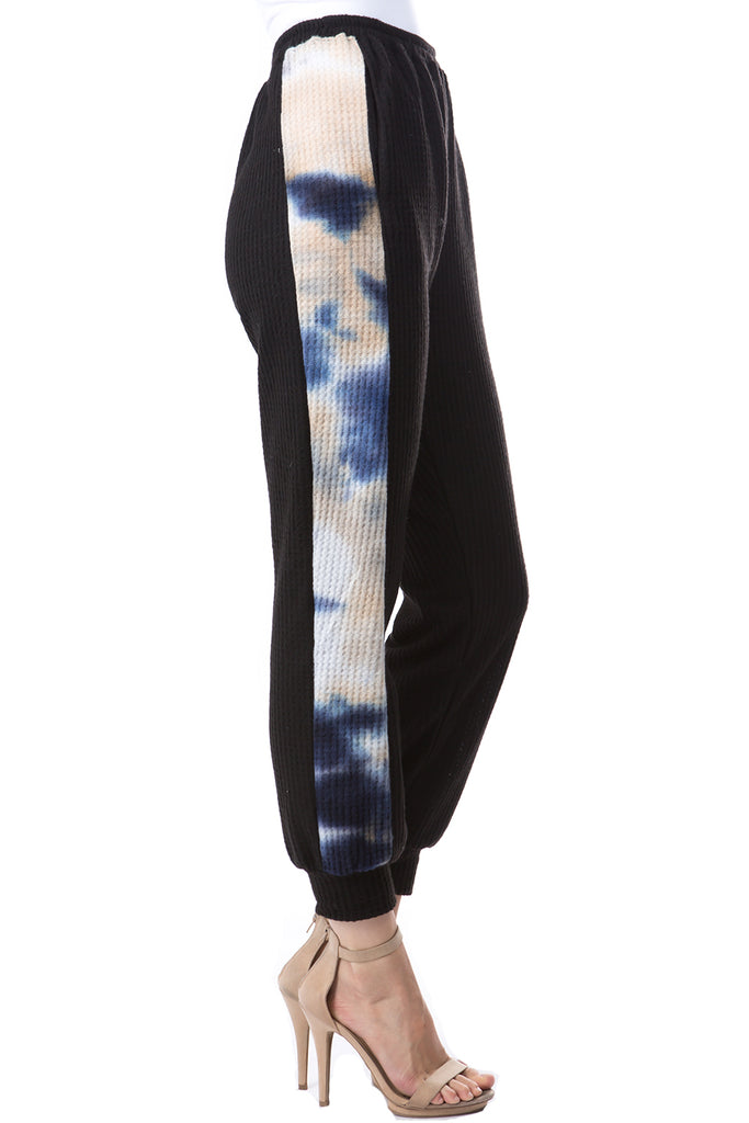 AGNES PANTS (BRUSH BLACK/BRUSH TAUPE BLUE TIE DYE)-VP2769