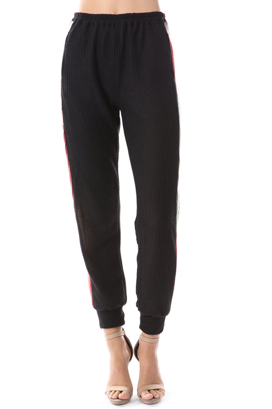 AGNES PANTS (BRUSH BLACK/BRUSH TAUPE PINK)-VP2769