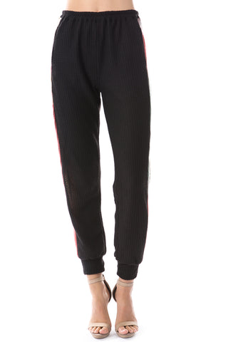 AGNES PANTS (BRUSH BLACK/BRUSH TAUPE PINK)-VP2769