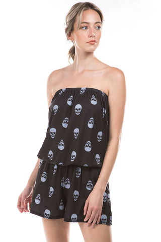 AMAYA TUBE ROMPER (BLACK SKULL)- VR2427