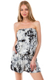 AMAYA TUBE ROMPER (BLACK / WHITE TIE DYE)- VR2427T