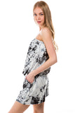 AMAYA TUBE ROMPER (BLACK / WHITE TIE DYE)- VR2427T