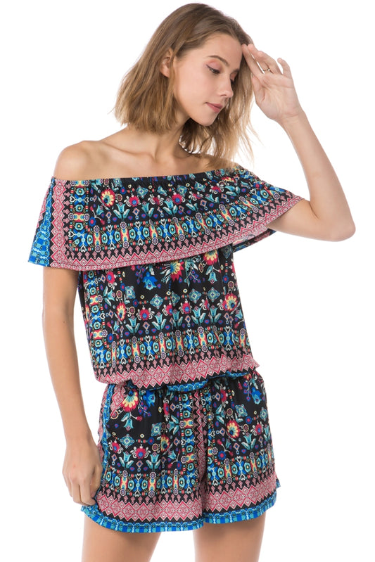 EDEN ROMPER (BLACK MULTI)- VR2485