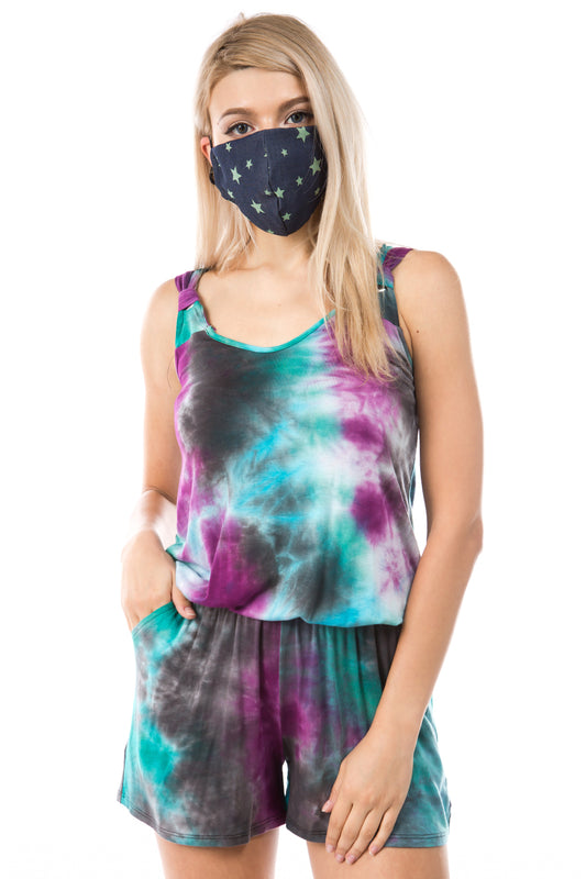 PAIGE ROMPER (AURORA TIE DYE)-VR2732T