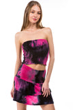 Valentina Skirt (BLACK / FUSCHIA TIE DYE)-VS9785