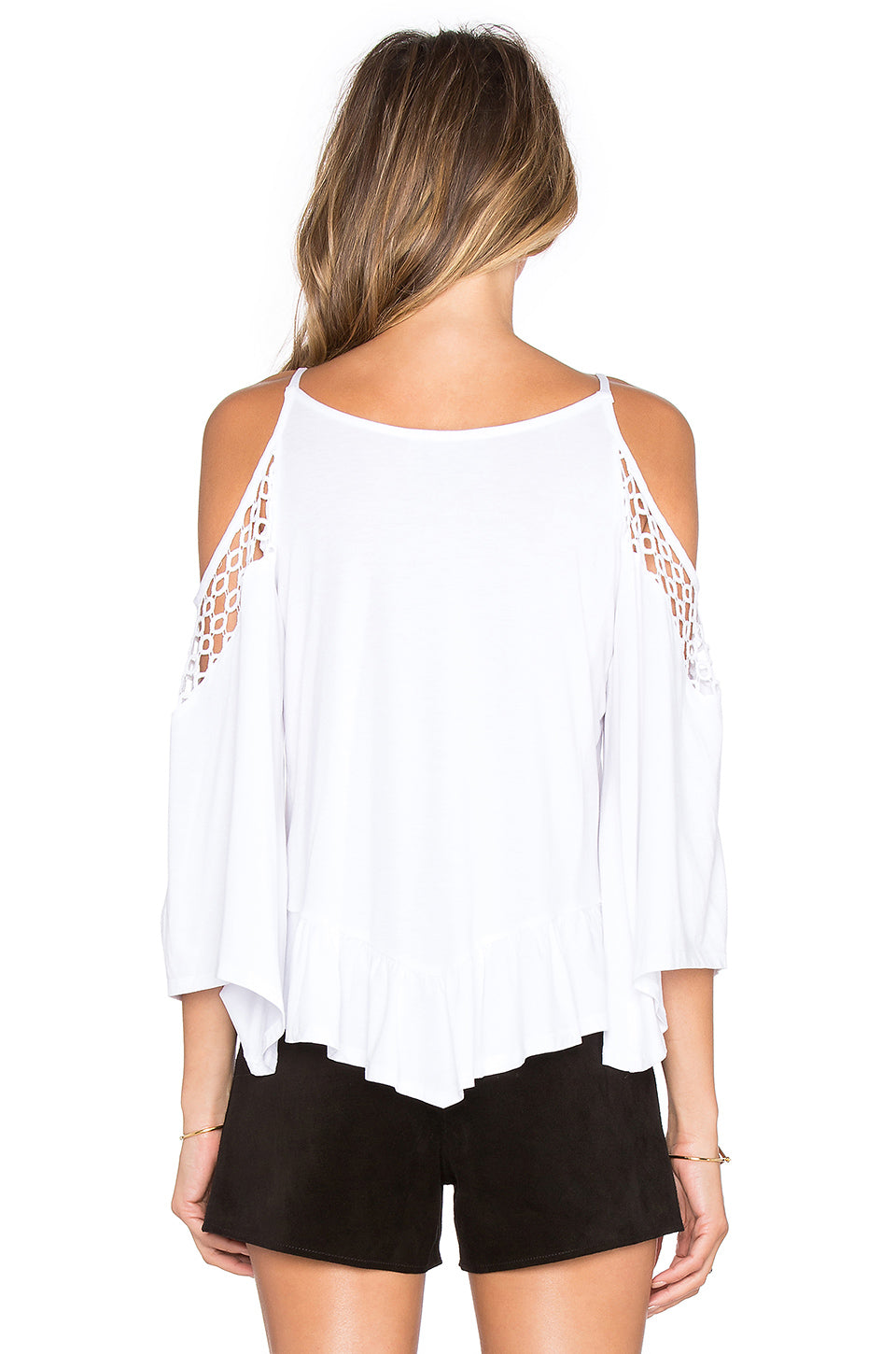 HOLLIE OPEN SHOULDER TOP (WHITE)-VT1046