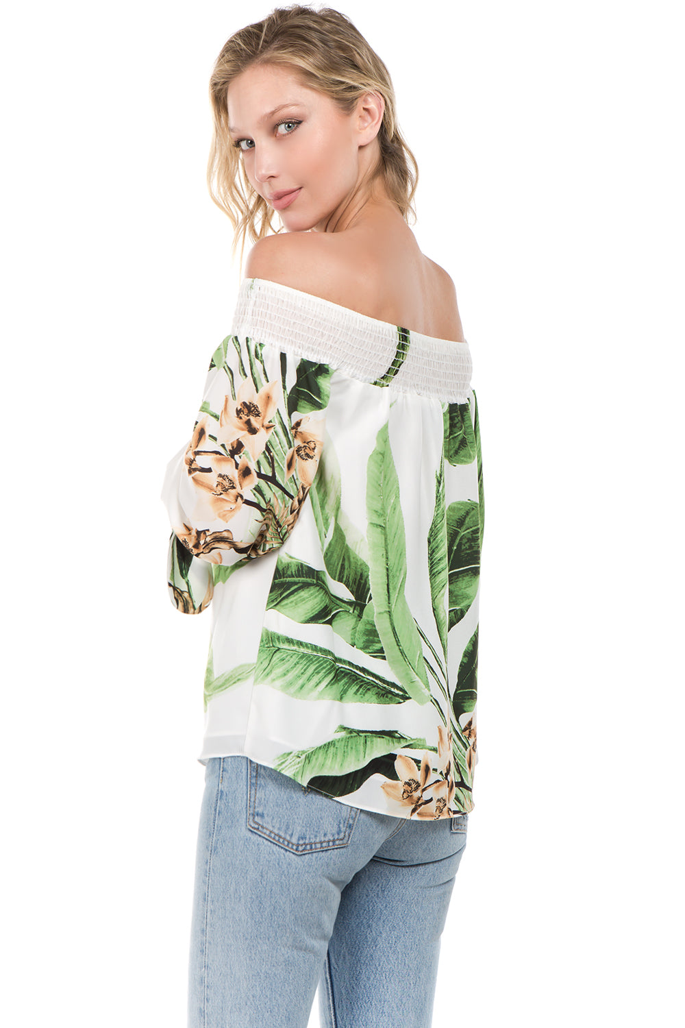 IRSIA OFF SHOULDER TOP (GREEN)-VT1071