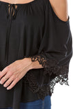 SHANTA OPEN SHOULDER TOP (BLACK)- VT1245