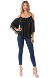 SHANTA OPEN SHOULDER TOP (BLACK)- VT1245