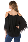 SHANTA OPEN SHOULDER TOP (BLACK)- VT1245