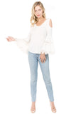 KAILA BELL SLEEVE TOP (OFF WHITE)- VT1515