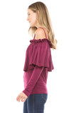OHANNA OFF SH TOP (WINE)-VT1539