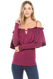 OHANNA OFF SH TOP (WINE)-VT1539