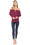 OHANNA OFF SH TOP (WINE)-VT1539