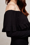EDITA OFF THE SHOULDER TOP  (BLACK)-VT1566