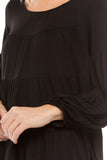 DARLINE LONG SLEEVE TOP (BLACK)-VT1603