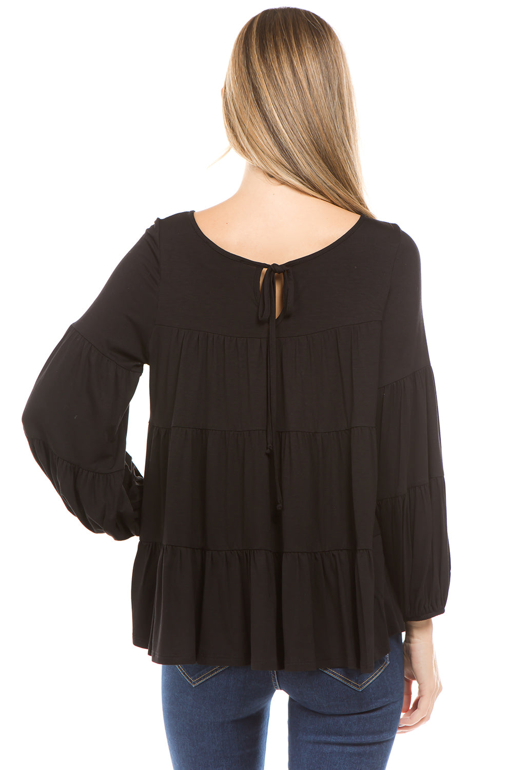 DARLINE LONG SLEEVE TOP (BLACK)-VT1603