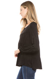 DARLINE LONG SLEEVE TOP (BLACK)-VT1603