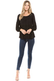 DARLINE LONG SLEEVE TOP (BLACK)-VT1603