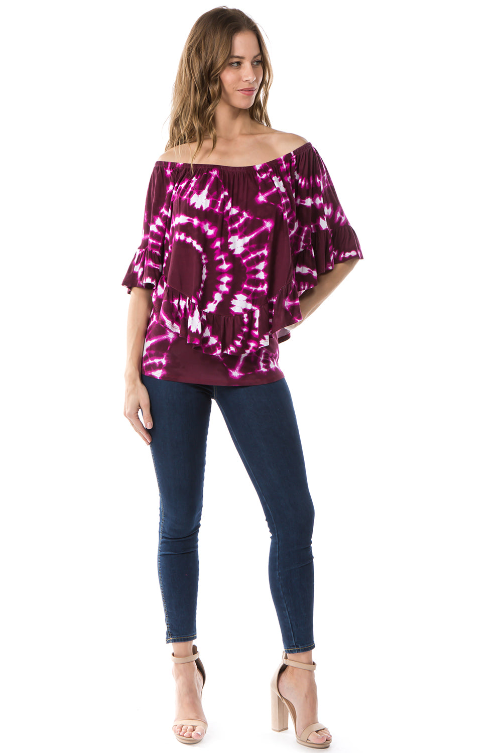 TIE DYE CONVERTIBLE TOP (BLACK)- VT1617-TIE DYE